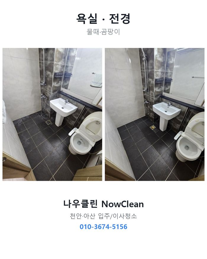 욕실 작업 전후